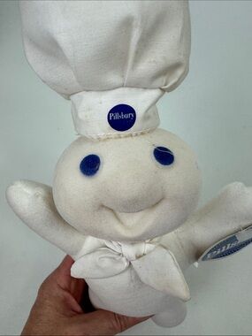 Vintage 1996 Pillsbury Doughboy Plush Toy doll White and Blue New